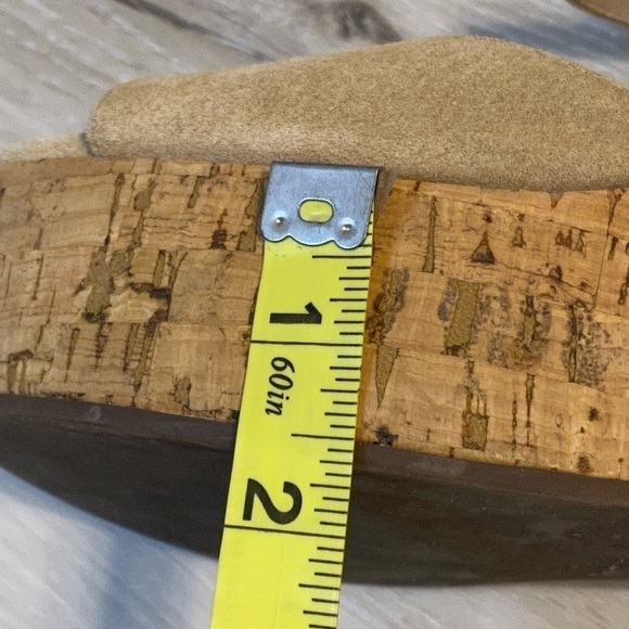 SCHUTZ Tan Cork and Suede Ankle Strap Platform Sandal, Size 8.5B - Picture 12 of 12